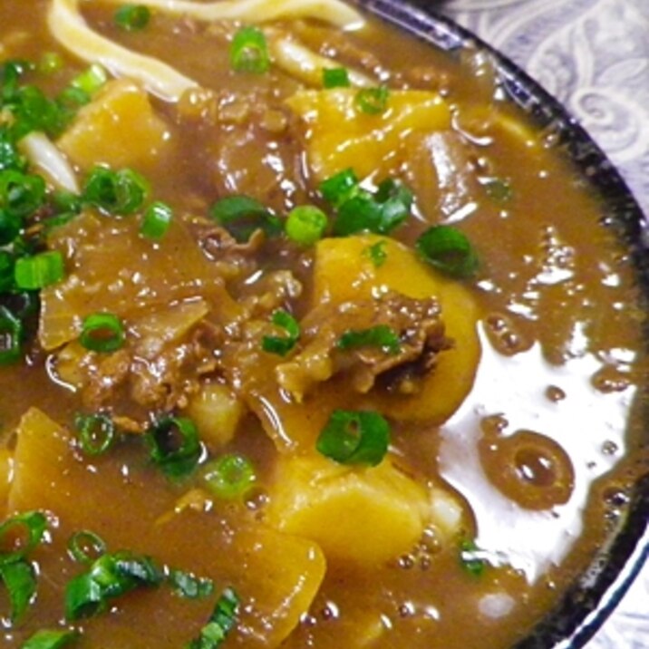 スピード料理、麺つゆカレーうどん